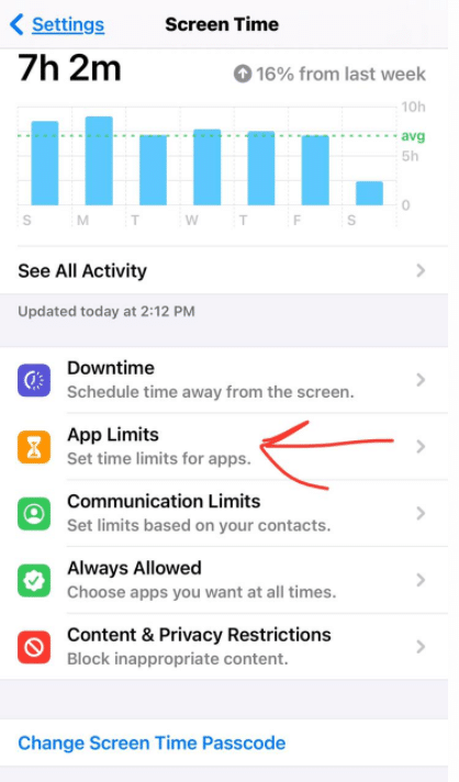 lock apps on iPhone - screen time