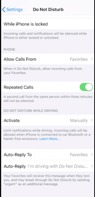 Set Up Do Not Disturb mode on iPhone/iPad