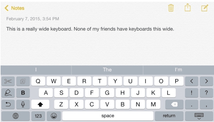 iOS keyboard shortcuts