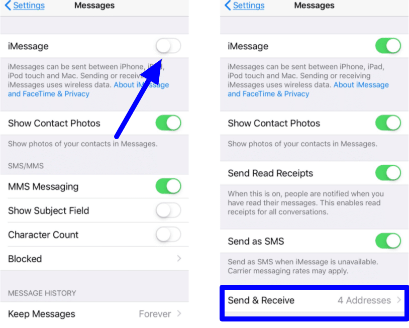 send iMessages on iPhone