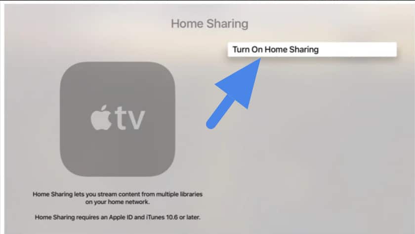 Set up Home and Use Home Sharing on Apple TV