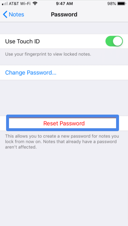 Lock notes on iPhone and iPad