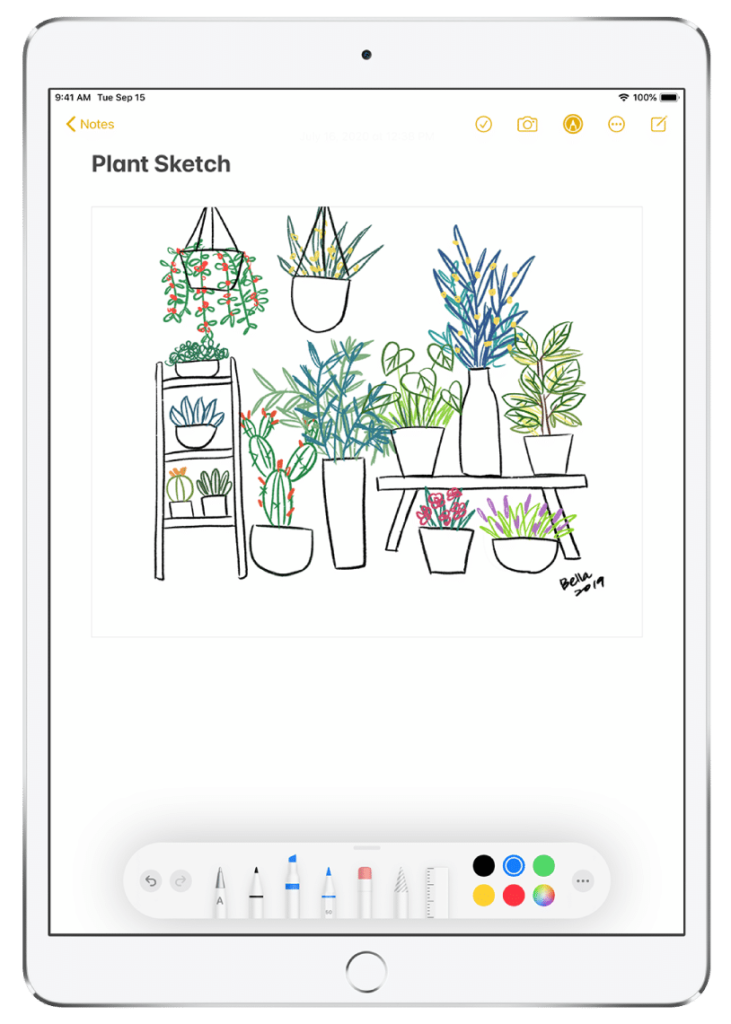 Sketch in Notes for iPhone and iPad
