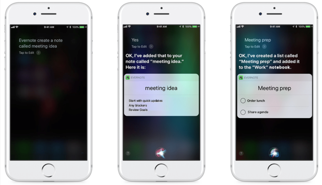 Take, Find, Update notes with Siri
