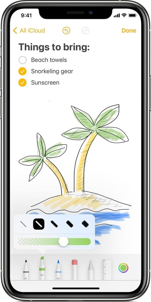 Sketch in Notes for iPhone and iPad