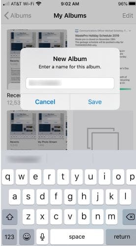 Create new albums in the Photos app- Organize Photos into Albums