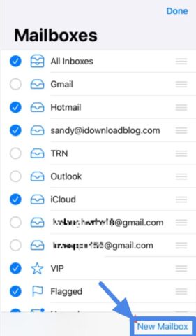 Mailboxes in iPhone and iPad