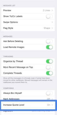 Manage Mail settings for iPhone and iPad