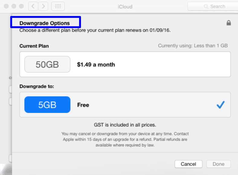 icloud storage plan