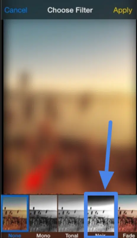 Apply filters to photographs on iPhone
