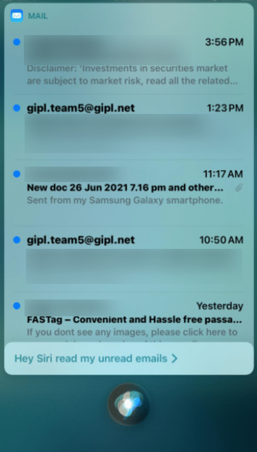 Use Siri to send and receive emails on the Mail app!