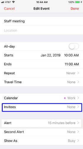 Share events with Calendar on iPhone and iPad
