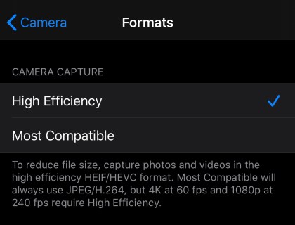 Take JPEG pictures on your iPhone instead of HEIC