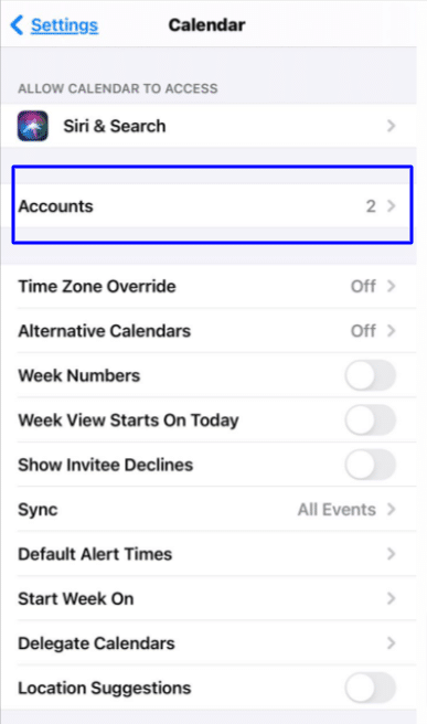 Setup calendar accounts