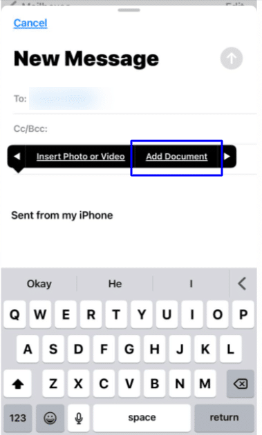 Use attachment in Mail app