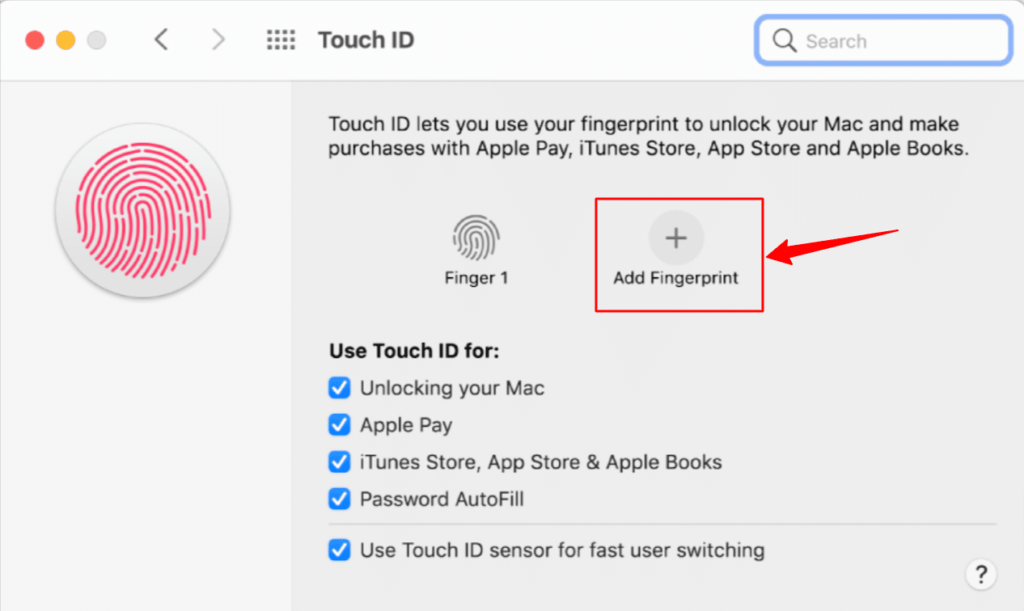 add fingerprint Touch ID on MacBook Air./MacBook Pro 