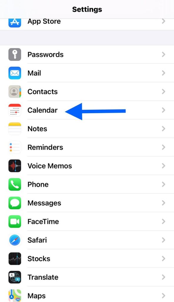 Time Zone Override  settings- Calendar settings on iPhone