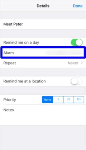 create tasks in the Reminders app