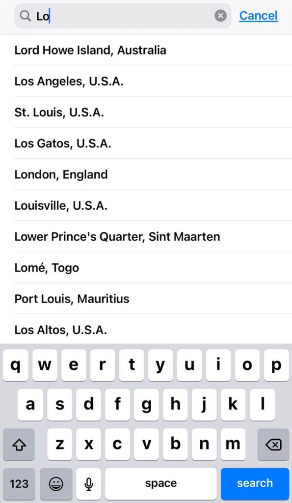 Time Zone Override  settings- Calendar settings on iPhone