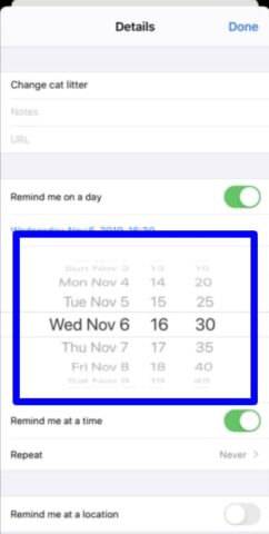 create tasks in the Reminders app