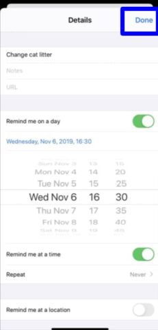 create tasks in the Reminders app