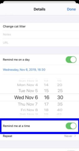 create tasks in the Reminders app