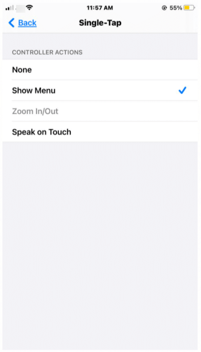 zoom features on iPhone = single tap 