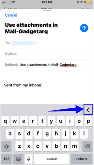 Use attachment in Mail app