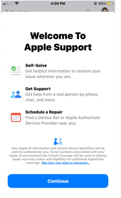 contact Apple Support