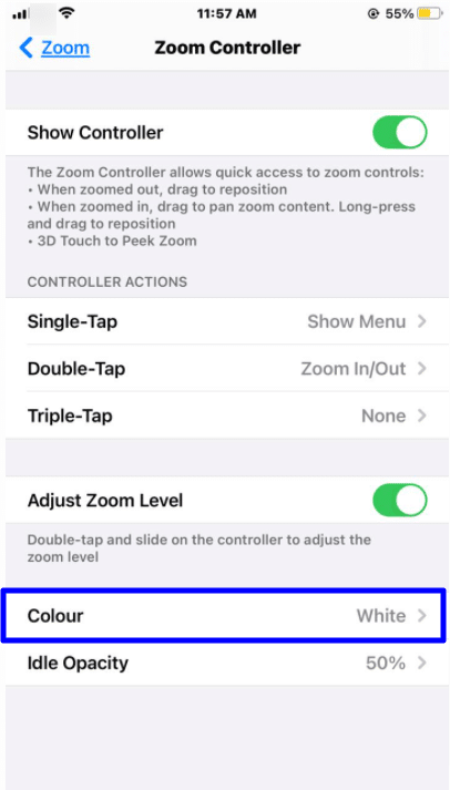 zoom features colour 