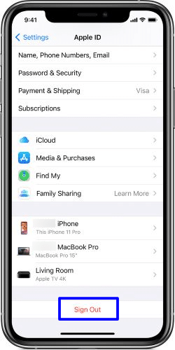 Sign out of iCloud on iPhone and iPad