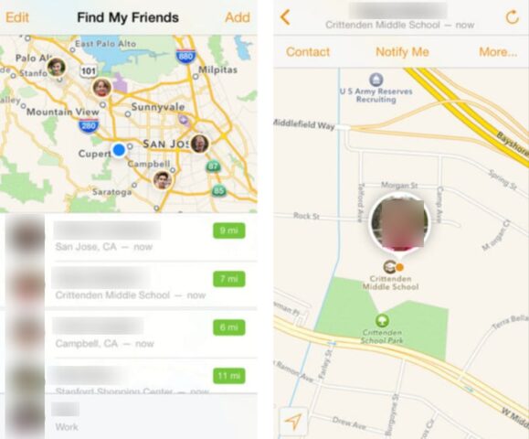 Find my friends on iPhone