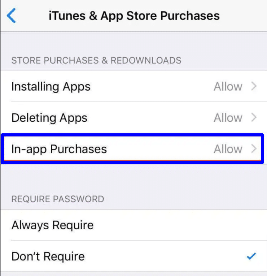 In-app purchases iPhone