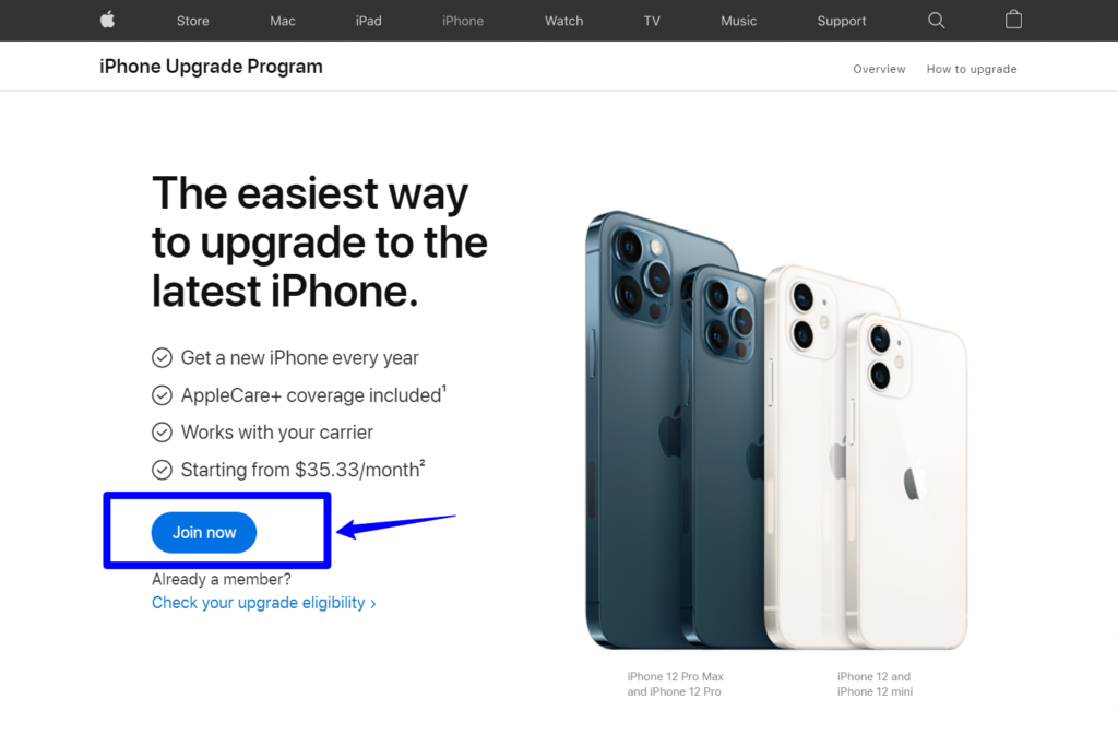 Sign up for Apple's iPhone Upgrade Program and receive a new discounted iPhone each year!