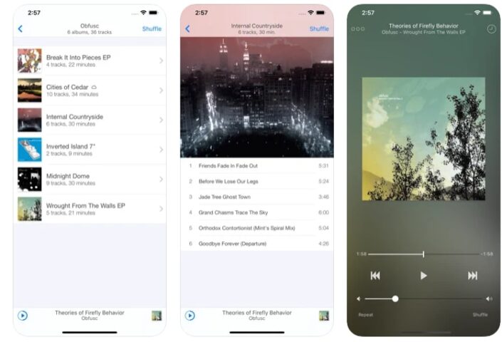 Ecoute Music Player App for iPhone.  