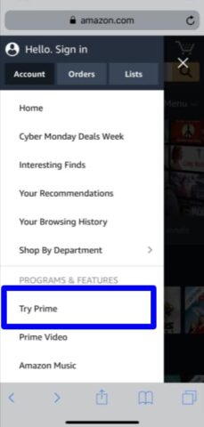 Signing up for Amazon Prime to get exciting benefits!