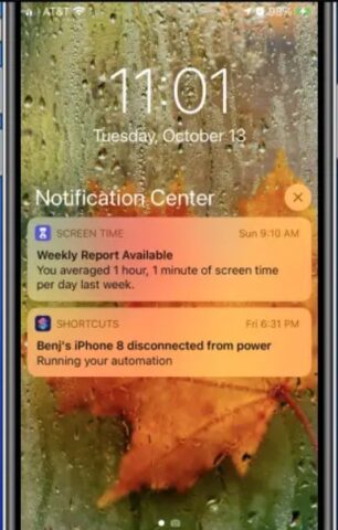 use iOS Notification Centre