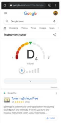 Google Tuner - A search feature for music lovers and guitarists!