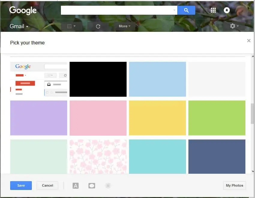 Customize your monotonous Gmail using themes and backgrounds!