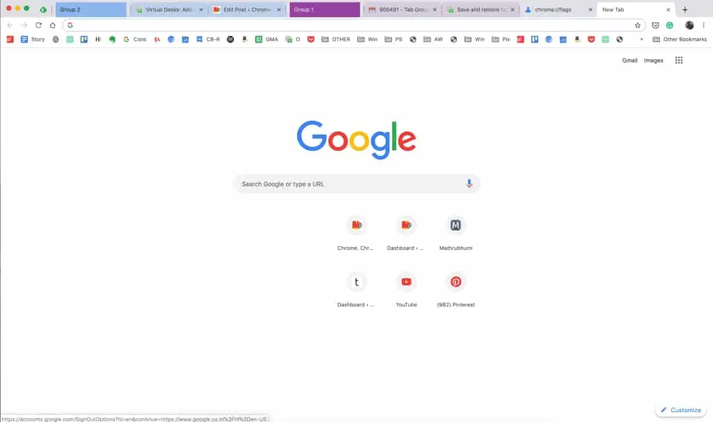 Google Chrome Tab Groups