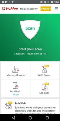 McAfee Total Protection mobile app