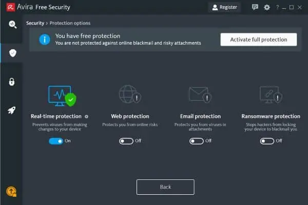 Security Features- Avira Antivirus