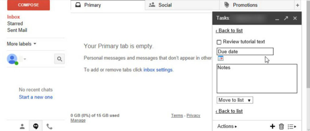 Tasks in Gmail