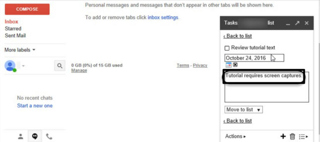 Tasks in Gmail