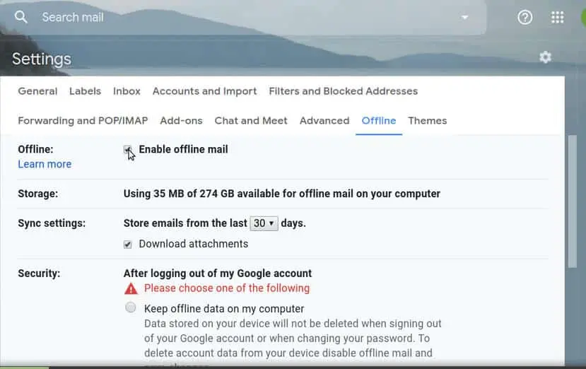  Use Gmail offline 