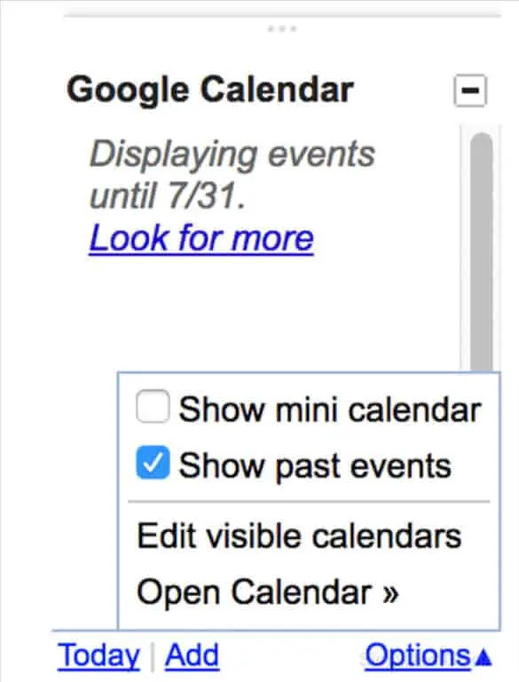 Add Google Calendar gadget in Gmail!