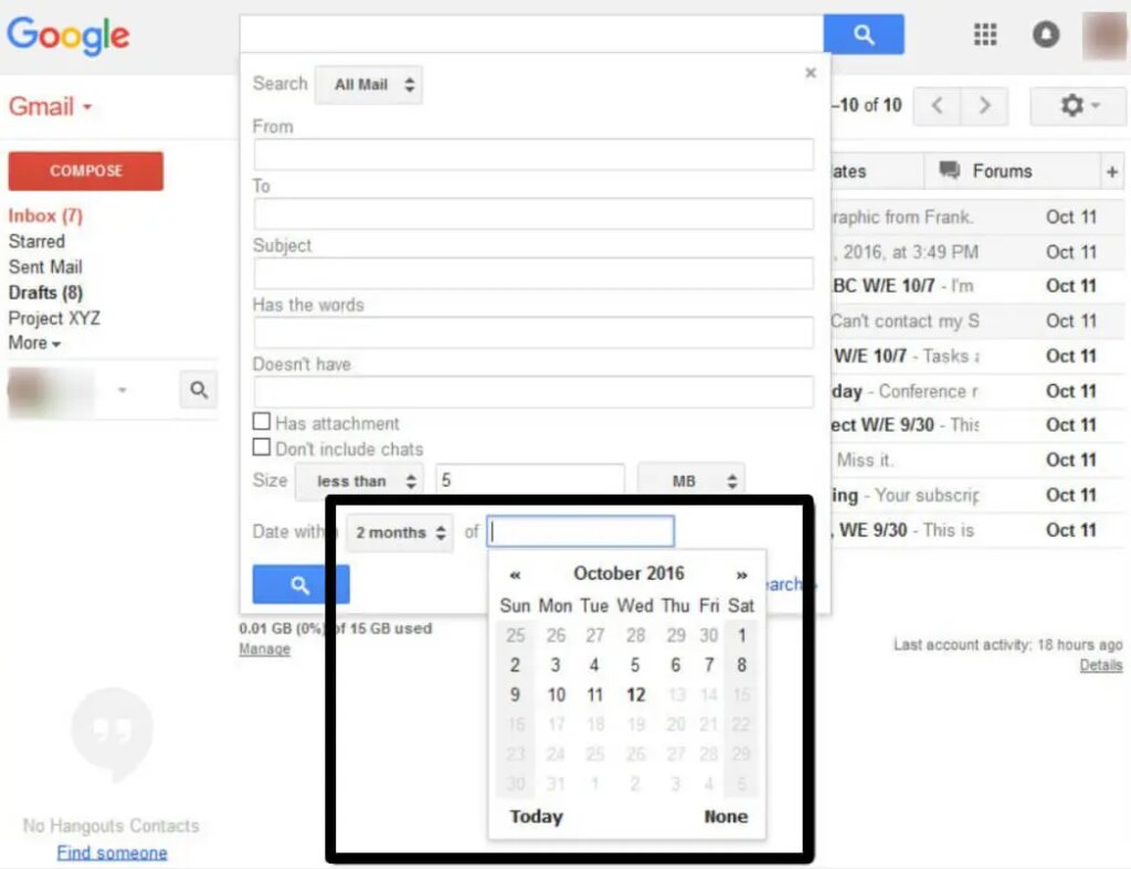 How to search Gmail for any email or sender?