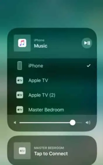 Use AirPlay to stream content on apple tv from iPhone