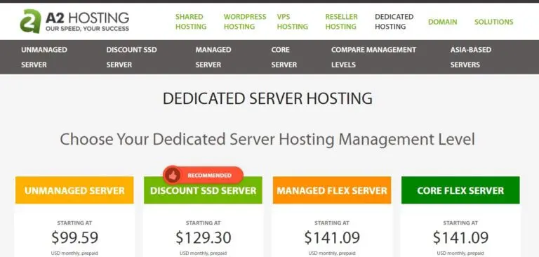 Dedicated server hosting
