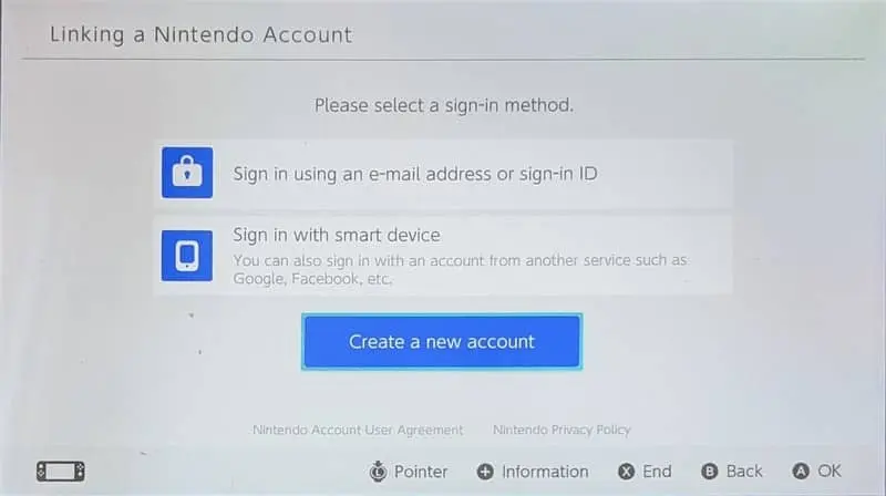 How to create a New Nintendo Account on Switch?